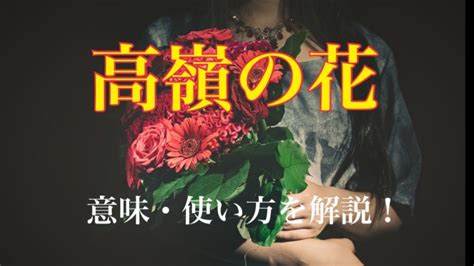 高嶺の花とはどんな人|高嶺の花の意味とは？正しい使い方・例文を超簡単に。